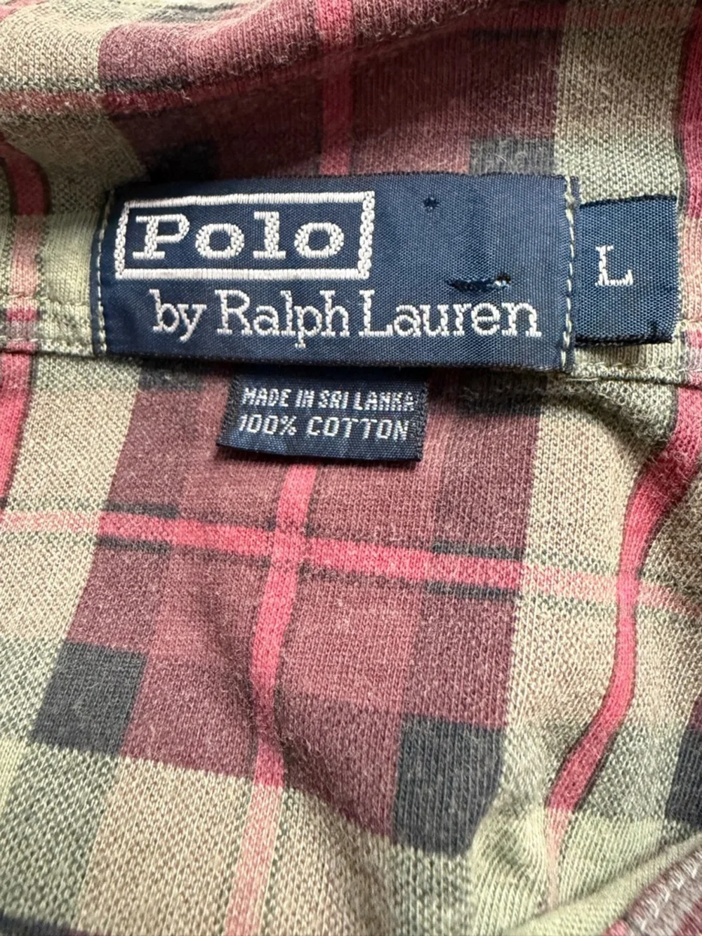 Ralph Lauren Plaid Polo in Green and Red